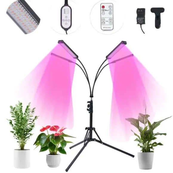 LED Vækstlys, 30W Effekt, 10 Dæmpbare Niveauer, Justerbar Tripod Højde