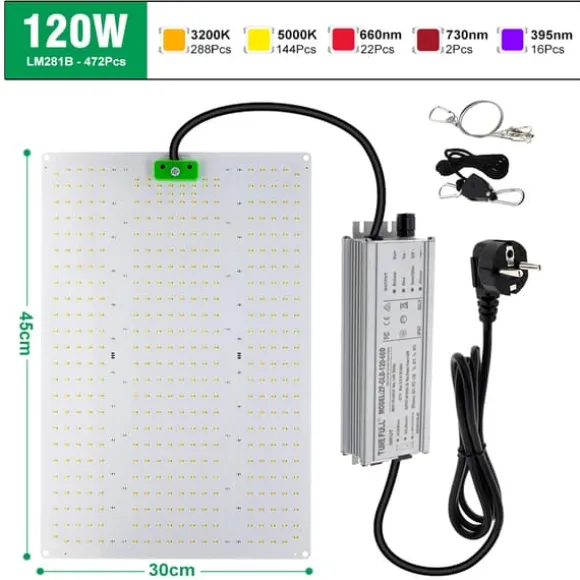 LED Vækstlys, 120W eller 240W muligheder, Dæmpbar, Fuldspektrum,120W