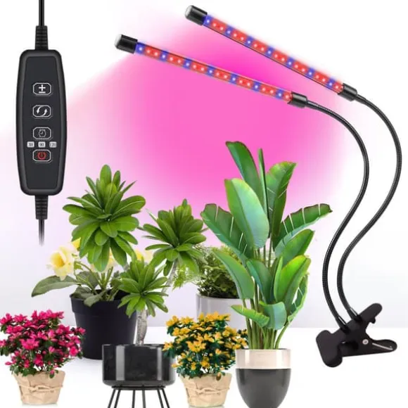 LED-lampe til dyrkning af planter, fuldspektret blomstervækst med klipsjustering