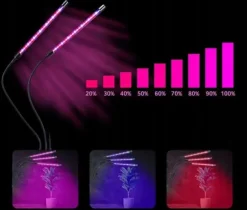 LED-lampe til dyrkning af planter, fuldspektret blomstervækst med klipsjustering