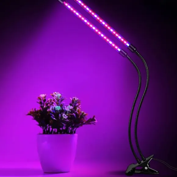 LED-lampe til dyrkning af planter, fuldspektret blomstervækst med klipsjustering