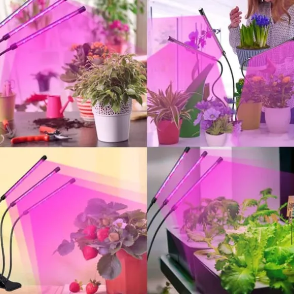 LED-lampe til dyrkning af planter, fuldspektret blomstervækst med klipsjustering