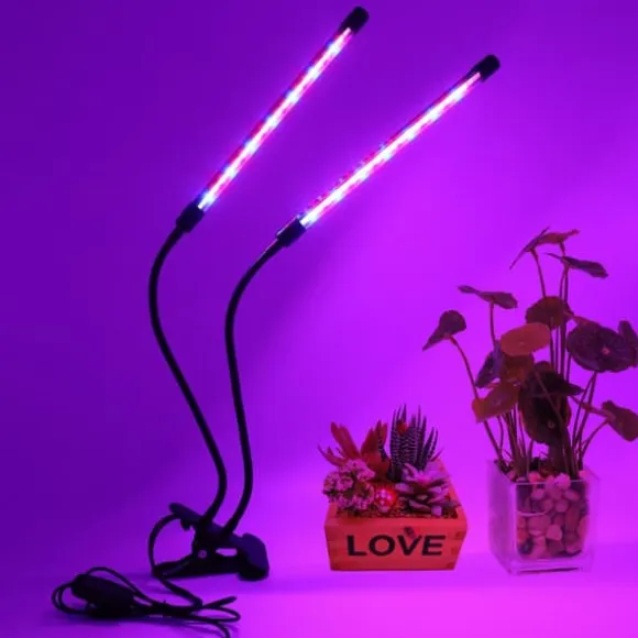 LED-lampe til dyrkning af planter, fuldspektret blomstervækst med klipsjustering
