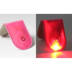 LED-lys Magnetisk Clip Sikkerhed Løb Nat Campingaktiviteter - Lyserød