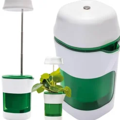 LED-plantelampe med selvvandende potte - fuldspektret plantebelysning