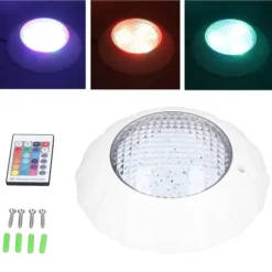 LED-poollampor DC12V/38W med fjärrkontroll IP68 Vattentät RGB Färgglad energibesparande poollampa för dammfontänpool