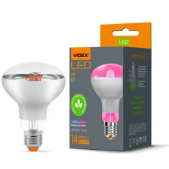 LED-pære til plantedyrkning VIDEX-E27-R80-9W-FITO