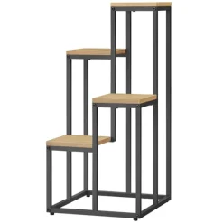 Leobert Reol/Plantehylde 4 Hylder I Eg/Sorte Ben 78X9X41
