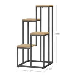 Leobert Reol/Plantehylde 4 Hylder I Eg/Sorte Ben 78X9X41