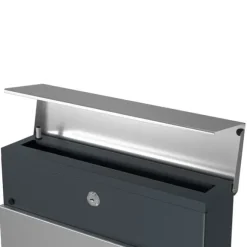 Letterbox - Låsbar vægbrevkasse - Med avisrum - Moderne - Sølv