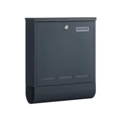 Letterbox - Med avisbakke og navneskilt - Lås og nøgle - Anthracite