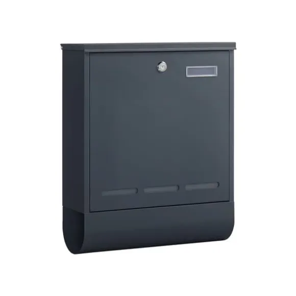 Letterbox - Med avisbakke og navneskilt - Lås og nøgle - Anthracite