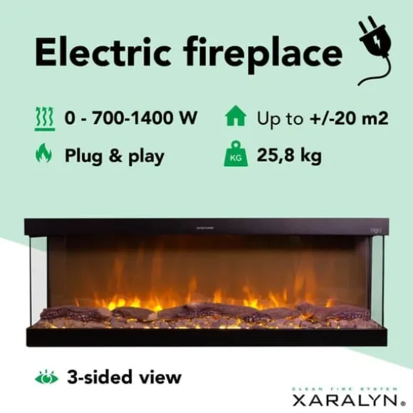 Levico 120 el-indbygningsovn - 3-sidet indbygningsovn med varme - 1400 Watt - fjernbetjening