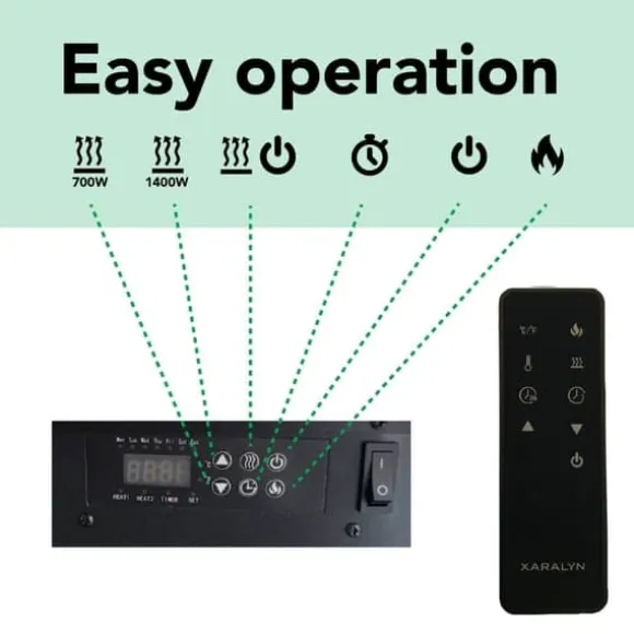 Levico 120 el-indbygningsovn - 3-sidet indbygningsovn med varme - 1400 Watt - fjernbetjening