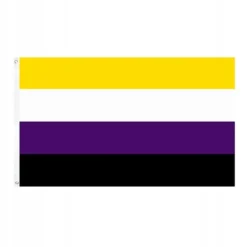 LGBT REGNBUEFLAG STOR 90x150cm IKKE-BINÆR F1