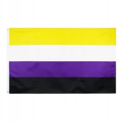 LGBT REGNBUEFLAG STOR 90x150cm IKKE-BINÆR F1