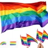 LGBT-flag 150x90 cm regnbueflag LGBTQ parade klistermærker vimpler