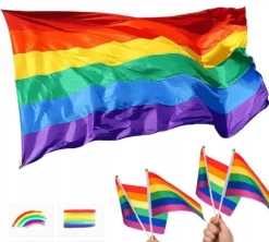 LGBT-flag 150x90 cm regnbueflag LGBTQ parade klistermærker vimpler