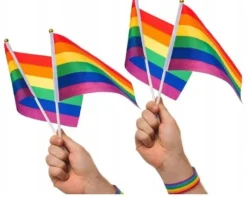 LGBT-flag 150x90 cm regnbueflag LGBTQ parade klistermærker vimpler
