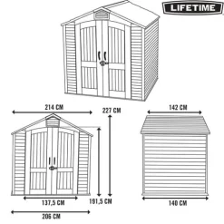 Lifetime Harpiks Opbevaringsskur 92300 3 M² Beige 214 X 142 X 227 cm