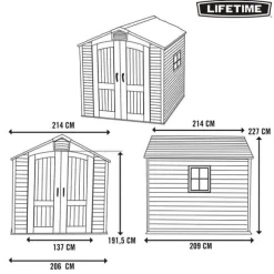 Lifetime Ultra-resistent Haveskur Med Vindue 214x213x227 Cm Uv100 Hvid