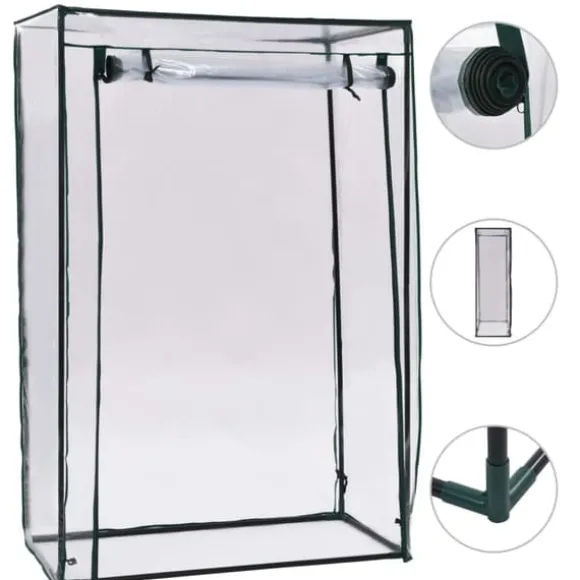 Lille drivhus til planter - Beskytter mod vind og vejr | Størrelse: 102x52x150 cm