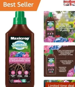 Liquid Plant Nutrient, 1L Sequestered Iron & Seaweed, Organic Growth Booster