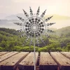 Lollanda 3D Metal Wind Wheel til have, solcelledrevet, rustfrit stål, stabil, støjsvag, dekorativ til terrasse og græsplæne