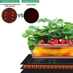Lollanda frøspiringsvarmemåtte, frøplantevarmemåtte 25x52cm, IP67 vandtæt, planteformering, til planter og hydroponics