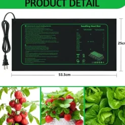 Lollanda frøspiringsvarmemåtte, frøplantevarmemåtte 25x52cm, IP67 vandtæt, planteformering, til planter og hydroponics