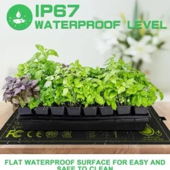Lollanda frøspiringsvarmemåtte, frøplantevarmemåtte 25x52cm, IP67 vandtæt, planteformering, til planter og hydroponics