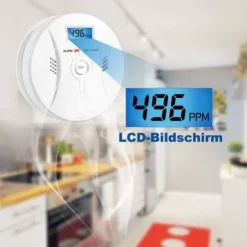 Lollanda kuliltealarm med LCD-skærm – høj følsomhed, 85 dB høj advarsel, batteridrevet CO-gasdetektor