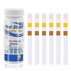 Lollanda 50-Pack 3-i-1 poolteststrimler og spa-teststrimler - pH, vandtester, alkalinitet, frit klor