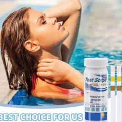 Lollanda 50-Pack 3-i-1 poolteststrimler og spa-teststrimler - pH, vandtester, alkalinitet, frit klor