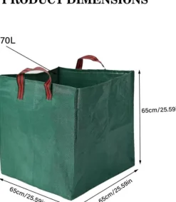 Lollanda 2-pak havetasker 270L – Stående havetasker med håndtag 65x65x65 cm, til blade, græs, brænde og haveaffald