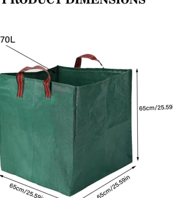 Lollanda 2-pak havetasker 270L – Stående havetasker med håndtag 65x65x65 cm, til blade, græs, brænde og haveaffald