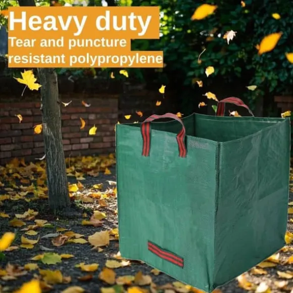 Lollanda 2-pak havetasker 270L – Stående havetasker med håndtag 65x65x65 cm, til blade, græs, brænde og haveaffald