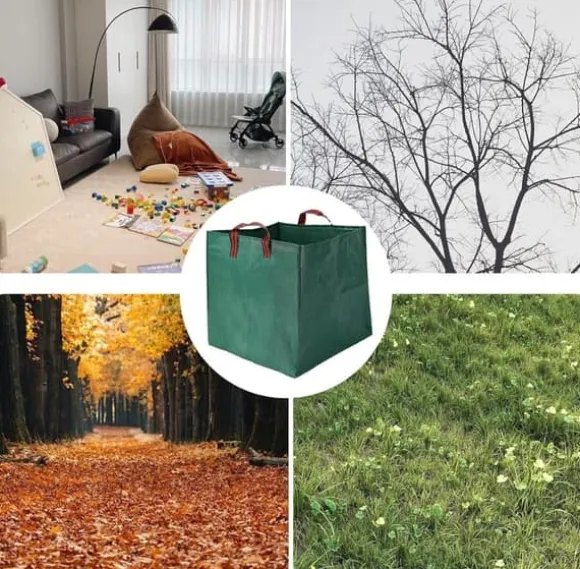 Lollanda 2-pak havetasker 270L – Stående havetasker med håndtag 65x65x65 cm, til blade, græs, brænde og haveaffald