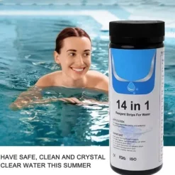 Lollanda Pool & Spa Test Strips 50-pak – 14-i-1 vandtester til pH, klor, cyanursyre, hårdhed m.m.