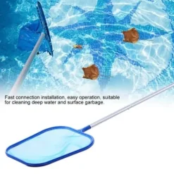 Lollanda Poolskimmer med 5-delt justerbar teleskopisk aluminiumsstang – Finmasket poolnet, velegnet til pool og spa