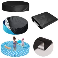Lollanda Round Pool Cover til børn – Dæksel til pool, Dæksel til sandkasse og legetøj, Solskærm og Dæksel til hundebassin, 162x30cm