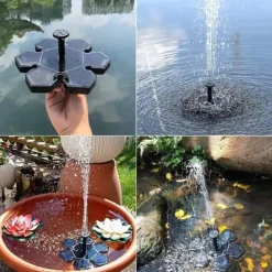 Lollanda Solar Powered Fountain Pump med 7 Dyser - Flydende Solar Fountain Pump, til have, pool og fuglebad