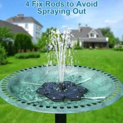 Lollanda Solar Powered Fountain Pump med 7 Dyser - Flydende Solar Fountain Pump, til have, pool og fuglebad