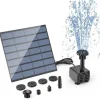 Lollanda Solar Powered Fountain – Solar vandpumpe med 6 dyser, til fuglebade, fiskedam og have
