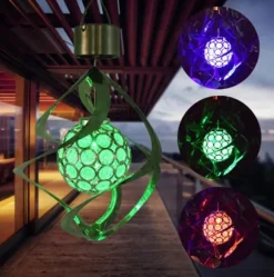 Lollanda Solar Powered Wind Chime Lampe, Wind Chime med RGB, Wind Chime med Solar PV LED, IP65, Wind Chime Haven Dekoration Udendørs Belysning