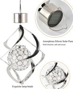 Lollanda Solar Powered Wind Chime Lampe, Wind Chime med RGB, Wind Chime med Solar PV LED, IP65, Wind Chime Haven Dekoration Udendørs Belysning
