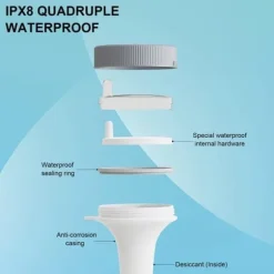 Lollanda Trådløst Flydende Pooltermometer med LED-display, vandafvisende IPX8 - Til Pool & Spa