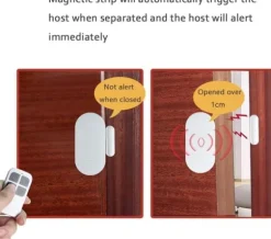Lollanda Wireless til dør- og vinduesalarm – 130 dB alarm, 2 fjernbetjeninger, nem installation, hjemmealarmsystem