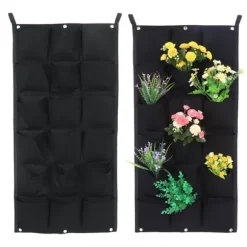 Lomme Vertikale Filt Haveplante Dyrkningsbeholdere Væghængende Plantekasse 18 Lommer 100*50CM