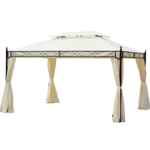 Luxuspavillon 3x4 m, creme – festtelt til have & terrasse